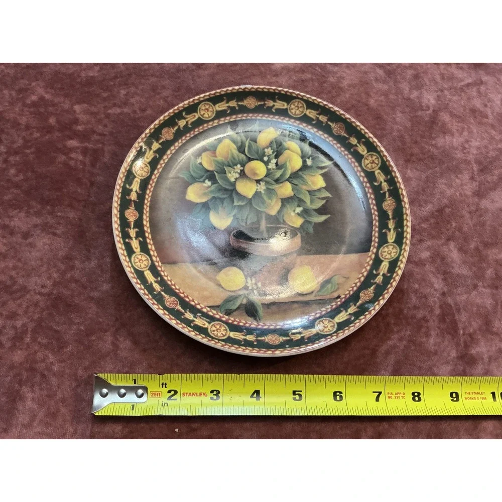Formalities by Baum Bros Mediterranean Collection Lemons Decorative Plate 7.5in